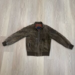 Michaels Vintage Brown suede  Bomber Jacket